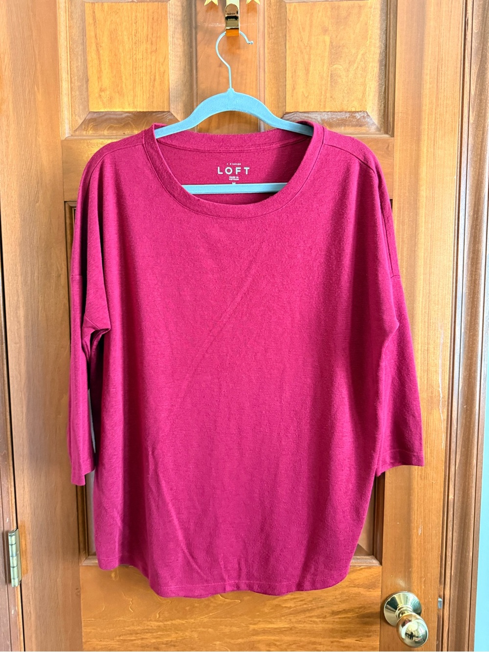 LOFT Berry Burgundy Modal Oversized Dolman Sleeve Top Women’s Medium